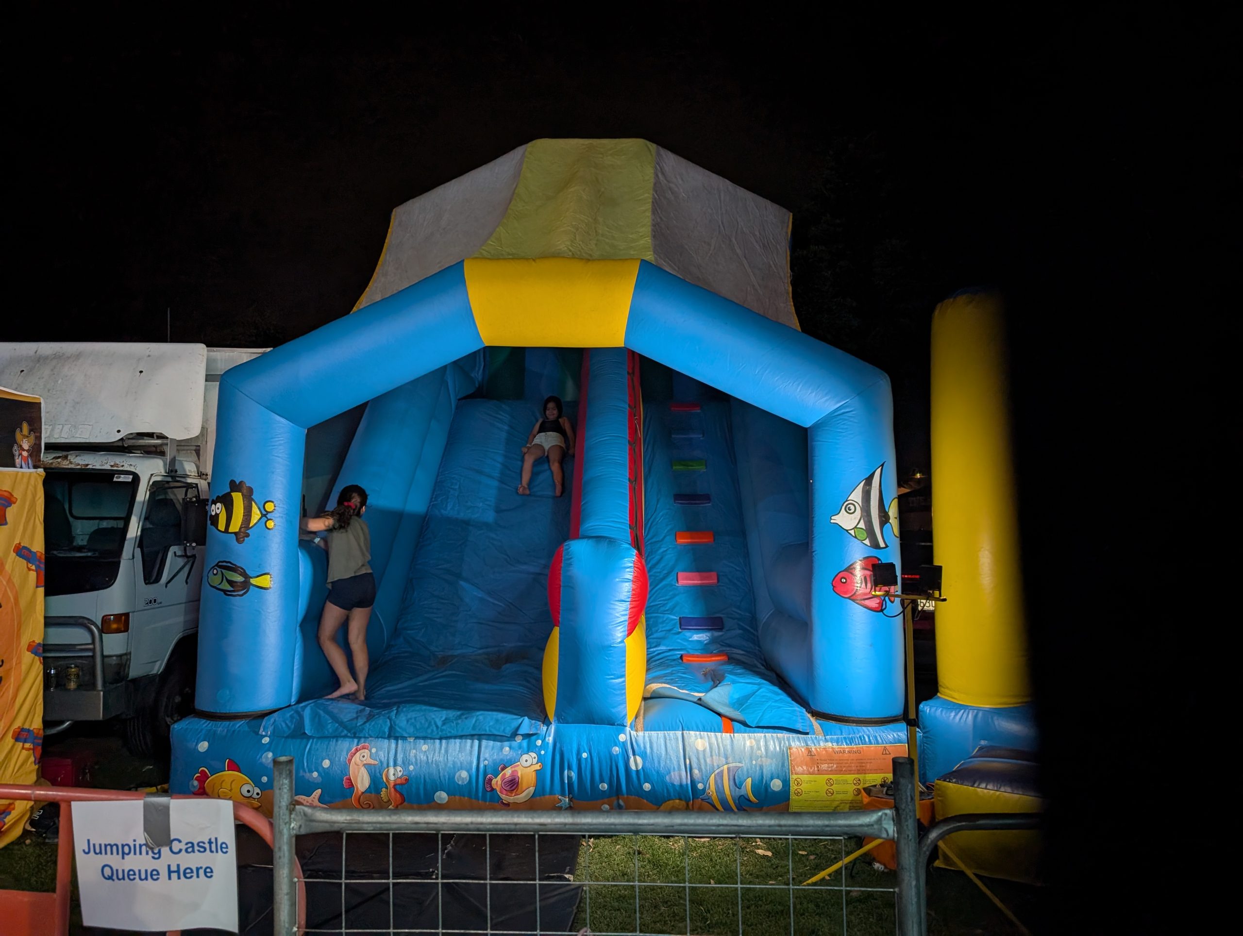 Fish inflatable slide family fun amusements